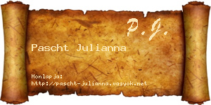 Pascht Julianna névjegykártya